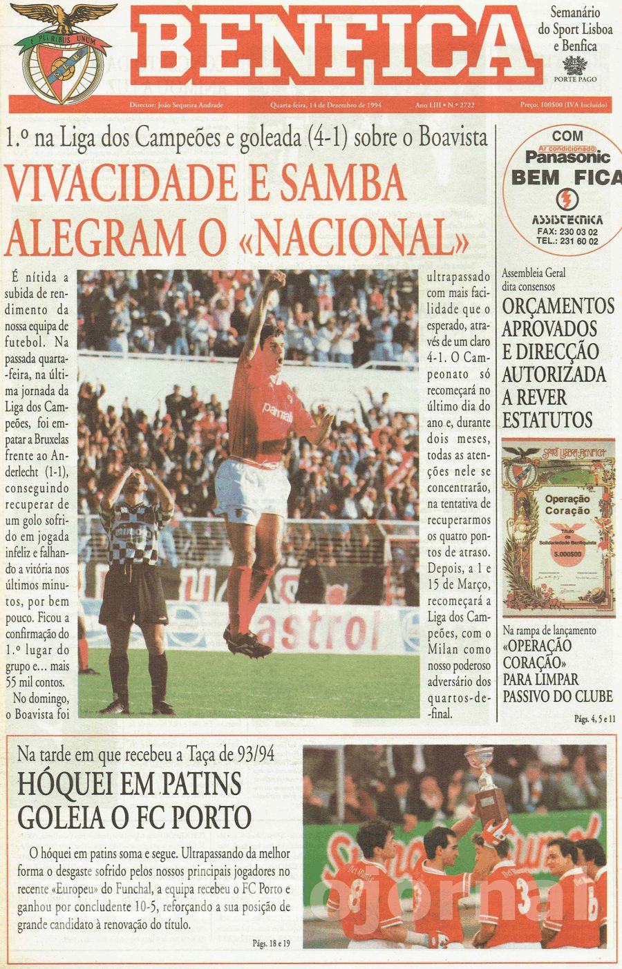 jornal o benfica 2722 1994-12-14